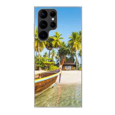 Produktbild von MuchoWow® Handyhülle Schutzhülle Hülle für Samsung Galaxy S22 Ultra Strand - Kajak - Sommer Silikon Softcase Handy Hülle - Abbildung