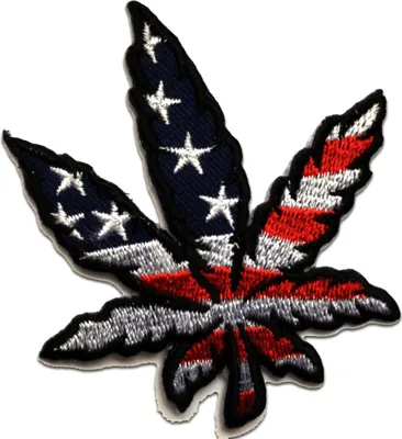 Produktbild von Usa Marijuana Cannabis Weed - Aufnäher, Bügelbild, Aufbügler, Applikationen, Patches, Flicken, Zum Aufbügeln, Größe: 6,5 x 7,5 cm