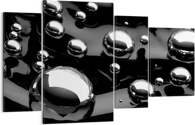 Produktbild von Bild auf Leinwand - Leinwandbild - Chrom Metall Reflexion - 120x70cm - Wand Bild - Wanddeko - Leinwanddruck - Bilder - Kunstdruck - Wanddekoration - Leinwand bilder - Wandkunst - DL120x70-2525