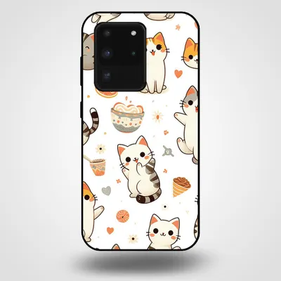 Produktbild von Smartphonica Handytasche für Samsung Galaxy S20 Ultra mit Katzendruck - TPU Rückseite Abdeckung Fall Katzen Design