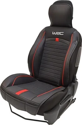Produktbild von WRC 007589 Universal Auto Sitzbezüge Kunstleder Rot/Schwarz Vorne
