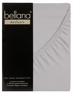 Produktbild von Bellana exclusiv - Edel-Jersey Spannbetttuch 90-100 x 200 cm silber 150g/m², 100% gekämmte Baumwolle,