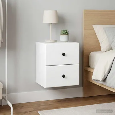Obrázok produktu pre Maison Exclusive – Nástenný nočný stolík, 2 ks, biely, 34,5 x 33 x 40 cm