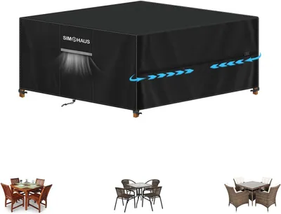 Productafbeelding van Tuinmeubelhoes 150x150x74cm, 420D Oxford Stof, voor tuinmeubels, waterdicht, uv-bestendig