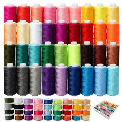 Nähgarn-Set, 72-teilig, 36 Farben, 400 m, Polyester, für Nähmaschinen