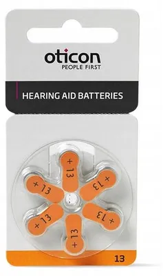 Produktbild von Hörgerätebatterien Oticon 13 Typ 1,45V 310mAh 6 Stück