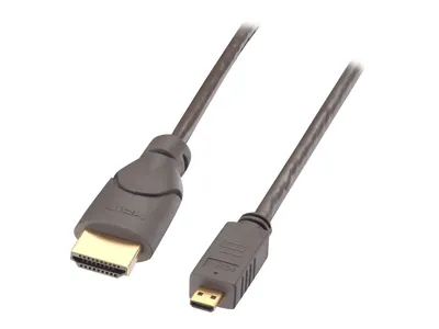 Produktbild von Lindy 41350, 0,5 m, HDMI Typ A (Standard), HDMI Typ D (Mikrofon), 3D, 10,2 Gbit/s, Schwarz