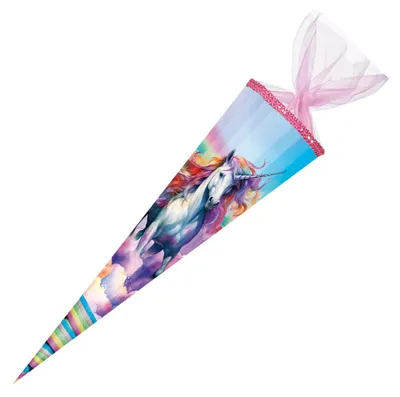 Produktbild von Nestler Schultüte Sweet Unicorn Glitzer 85cm mit Textilborte