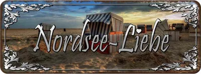 Produktbild von vianmo Blechschild 10x27 cm Nordsee - Liebe Abenteuer Reisen Urlaub