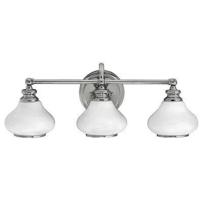 Zdjęcie produktu dla Kinkiet łazienkowy Ainsley polerowany chrom 3xG9x3W metal wym:23,1x61x20,6cm IP44 Hinkley
