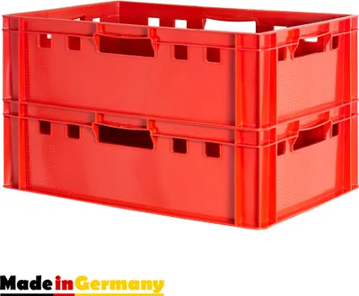Produktbild von Fleischkiste E2 Fleischkiste Rot Fleischerkiste Fleischkisten Kiste Fleischkiste Eurobox Lebensmittelecht 60 x 40 Metzgerkiste Auswahl Kingpower, Anzahl:2