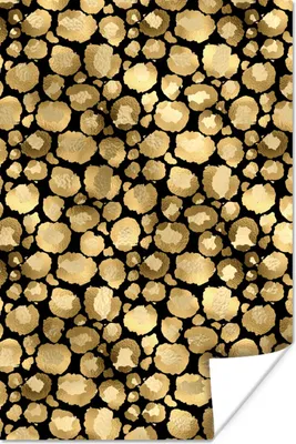Produktbild von MuchoWow® Poster Muster - Pantherdruck - Gold 20x30 cm - Papierdruck
