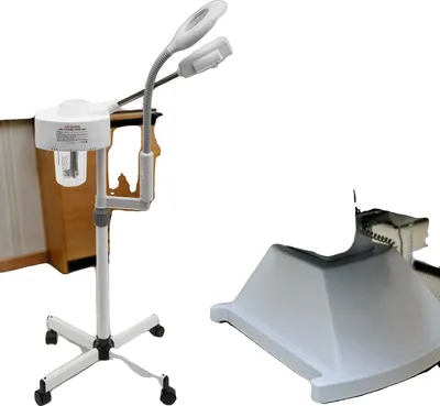 Produktbild von Gesichtssteamer und Vergrößerungslampe, 800W Dampfkraft, 5-fache Vergrößerung, höhenverstellbar