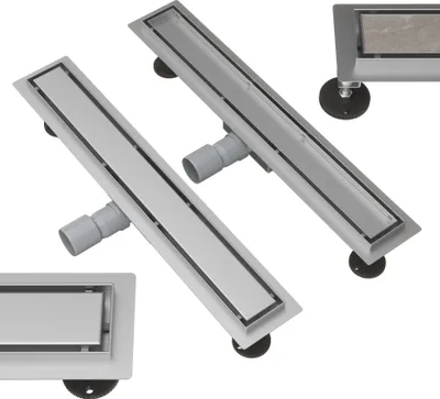 Zdjęcie produktu dla Odpływ prosty pod płytki 60 cm stal 2W1 Syfon brodzikowy Brodzik Entero