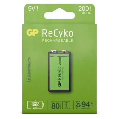 Produktbild von GP ReCyko NiMH Akku 9V Block 200mAH, ready to use, NEU