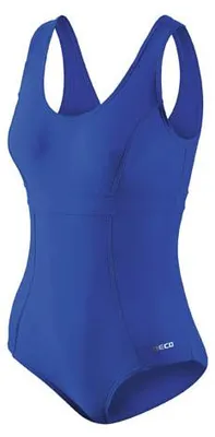 Produktbild von Beco Damen Badeanzug Blau klassisch hohe Taille figurformend mit Bruststützband