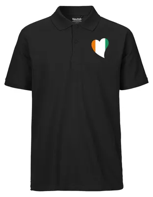 Produktbild von Huuraa Herren Polo Shirt Elfenbeinküste Flagge Herz XXL Black Bio Baumwolle Fairtrade Poloshirt Geschenkidee