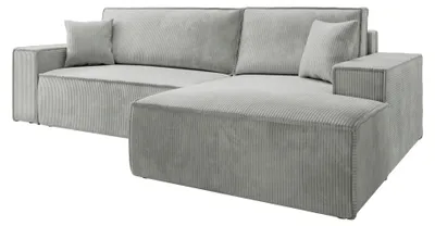 Produktbild von Selsey Farese – Ecksofa mit Cordbezug, Schlaffunktion und Stauraum, Hellgrau, rechts