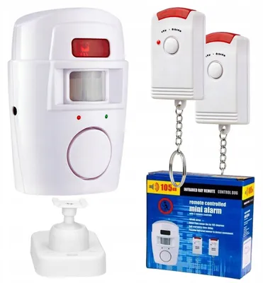 Obrázek produktu pro BEZDRÁTOVÝ ALARM, SNÍMAČ POHYBU, 2 DÁLKOVÉ OVLÁDAČE, 105 dB