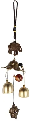 Produktbild von Windspiel mit Glöckchen, chinesisches Feng-Shui-Glücksglöckchen, Hängedekoration für Haus, Garten, Terrasse, Hof, Geschenk, Elefant