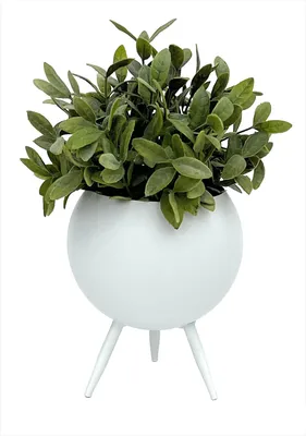 Produktbild von DanDiBo Blumenhocker Metall mit Topf Weiß 19 cm Blumenständer 96259 S Blumensäule Modern Pflanzenständer Pflanzenhocker