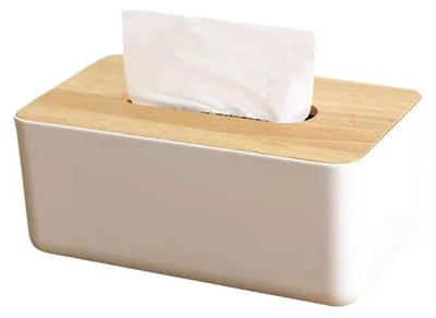 Productafbeelding van Houten tissuehouder, stijlvolle afwerking, geschikt voor het thuiskantoor, tissueboxhouder