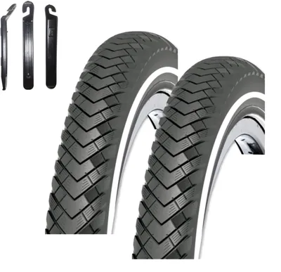 Produktbild von 2 x Rexway Fahrradreifen Conejo 03 26 x 1,75 (47-559) Schwarz/Reflex inkl. Reifenheber