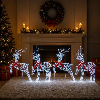 Zdjęcie produktu dla Renifer świąteczny, 4 sztuki, 180 diod LED, światło białe
