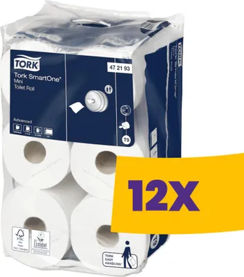 Produktbild von TORK Advanced SmartOne mini T9 - Toilettenpapier - 620 Blätter - Rolle - 111.6 m - weiß (Packung mit 12)