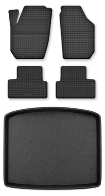 Zdjęcie produktu dla Dywaniki gumowe + mata bagażnika do Volvo V40 II 2012-2016 (górny poziom podłogi) – czarne, dobierane – Wielganizator Semi-Universal