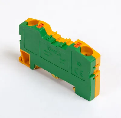 Produktbild von ONKA 10mm2 PE-Federleistenklemmenblock DIN-Schienen-Klemme 2-adrig grau, 1020300