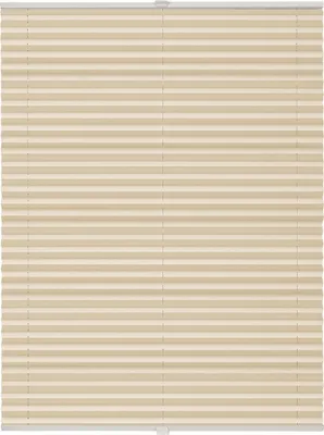 Produktbild von Plissee auf Maß Thermo Basic Klemmfix ohne Bohren Verdunkelnd Farbe: Beige, Größe: B): 51-60 cm, H): 201-250 cm