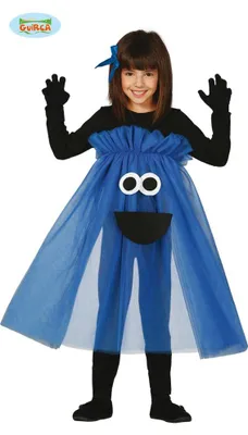 Produktbild von Blaues Monster-Kleid für Mädchen Gr. 98-134, Größe:110/116