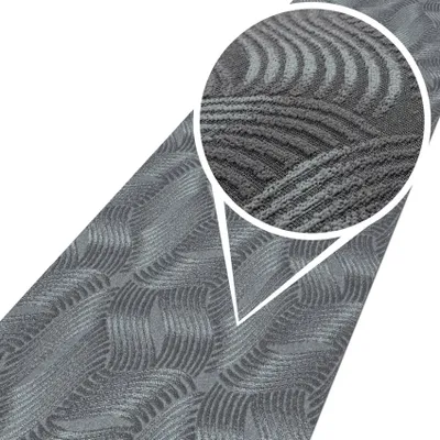 Produktbild von Flurläufer Premium Küchenläufer Teppichläufer Textil JULIANNA Grau Wellen Robust Breite 67cm Länge 280cm