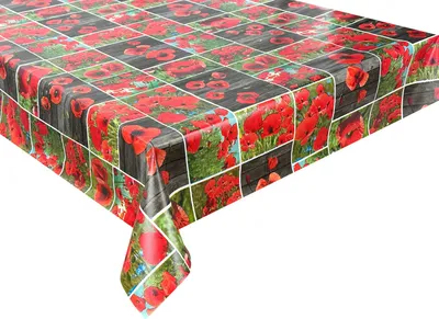 Produktbild von Wachstuch Wachstücher Tischdecke Abwaschbar Wasserdicht Gartentischdecke Mohnblumen WF-5577A 140x140 cm