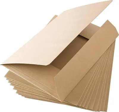 Image de Chemise à rabats A4, 3 rabats, 2 hauteurs de remplissage, carton kraft, marron - lot de 10