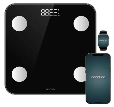 Produktbild von Cecotec Intelligente Badezimmerwaage mit App Surface Precision Smart. Bluetooth und 24 Parameter, Größe 30x30cm, 4 Sensoren