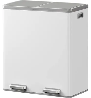 Immagine prodotto di Contenitore per rifiuti con pedale - cestino - bidone - cassone per rifiuti - bidone per rifiuti - capacità 2 x 30 litri