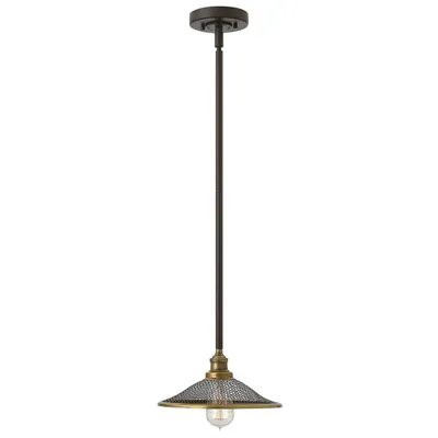 Image de Suspension Rigby bronze et laiton, 1xE27x60W, métal, dimensions : 94,7 x 25,4 x 25,4 cm, IP20, Hinkley