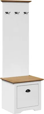 Obrázek produktu pro vidaXL Předsíňová skříň s háčky BODO Bílá a hnědá 50x40x157 cm