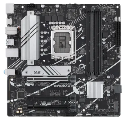 Zdjęcie produktu dla ASUS PRIME B760M-A D4-CSM, Intel, LGA 1700, Intel® Celeron®, Intel® Pentium® Gold, Intel® Core™ i3, Intel® Core™ i5, Intel® Core™..., LGA 1700, DDR4-SDRAM, 128 GB