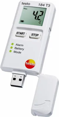 Obrázek produktu pro TESTO 184 T3 Datalogger teploty, záznamník měření, 40000 naměřených hodnot, - 35 ... + 70 °C, 0,1 °C (0572 1843)