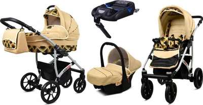 Produktbild von BabyLux® Largo | 4in1 Kinderwagen Set | Gold Rainbow | Kombikinderwagen | Kinderwagenset | Isofi
