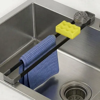 Spülbecken-Organizer 43 cm Schwarz – Abtropfgitter für Küche