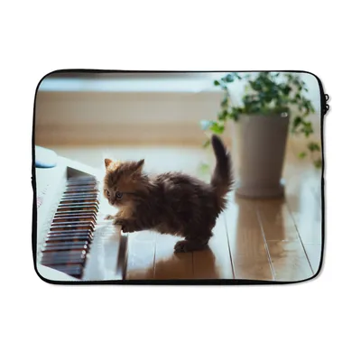 Produktbild von MuchoWow® Laptop Hülle 13 Zoll Katze - Tier - Kätzchen Laptoptasche - Laptophülle - Sleeve - Rundumschutz