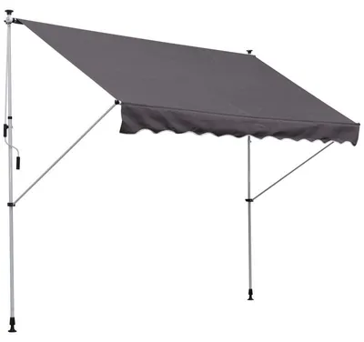 Image de Stores de terrasse pliables, dimensions 300 x 150 cm –manuelle | Couleur : gris