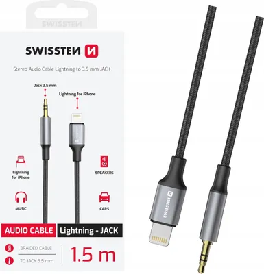 Zdjęcie produktu dla Audiokaabel Swissten Lightning - 3.5mm 1.5m