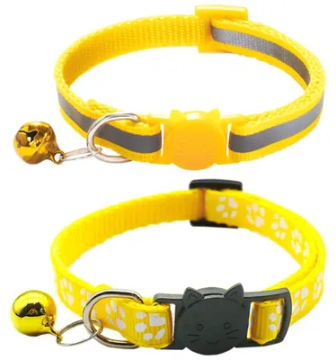 Imagen del producto de Collar reflectante para gatos, 2 unidades, con cascabel y cierre de seguridad