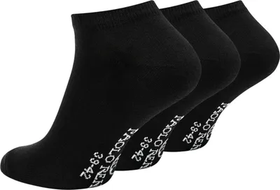 Produktbild von Paolo Renzo Sneaker-Socken Damen & Herren Baumwolle 3 Paar - Uni - Größe 39/42 - Schwarz