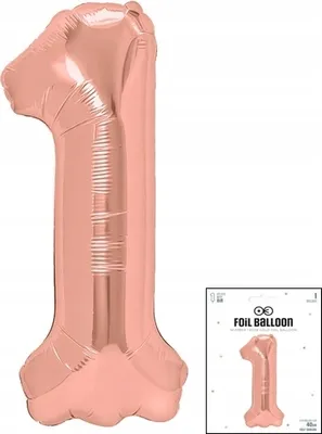 Obrázok produktu pre Fol Ballon Digital 1 Rose Gold For Birthday Party 40Cm